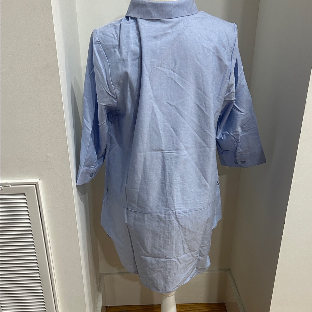 Woman Within Sky Blue Shirt Dress - Picture 4 of 8